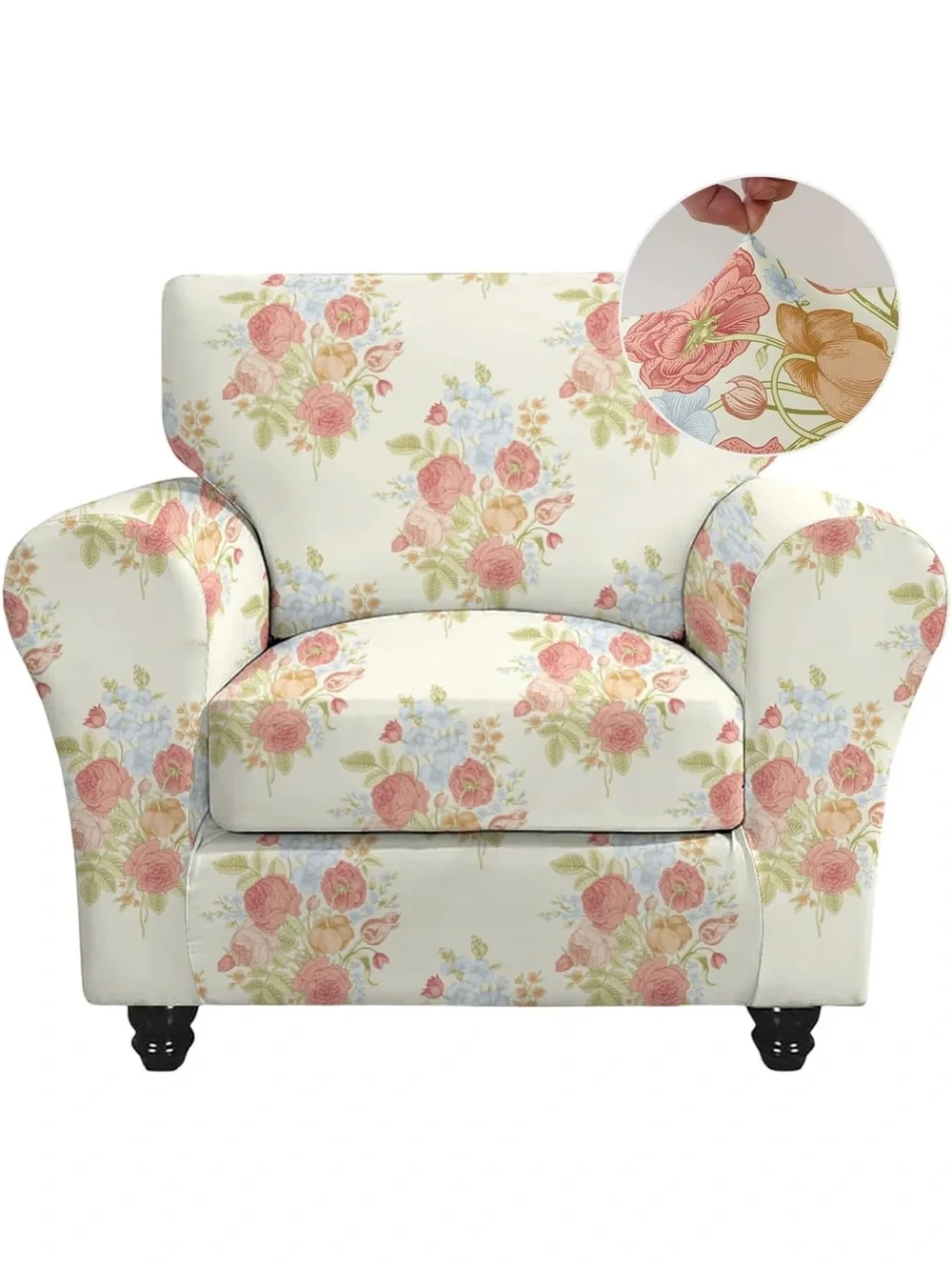 Floral rose armchair cover cottage NEW